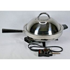 Vintage Farberware Stainless 12" Electric‎ Skillet Fry Pan B3000 Tested & Works